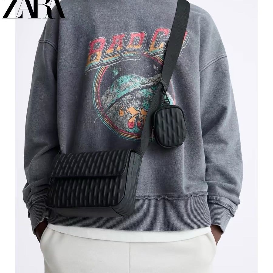 Embossed Crossbody Bag with Mini Pouch - Image 4