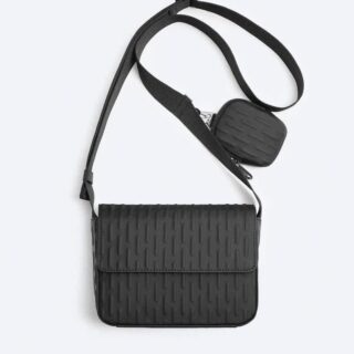 Embossed Crossbody Bag with Mini Pouch