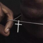 Necklace Cross Pendant Chain – Silver & Gold, 60cm