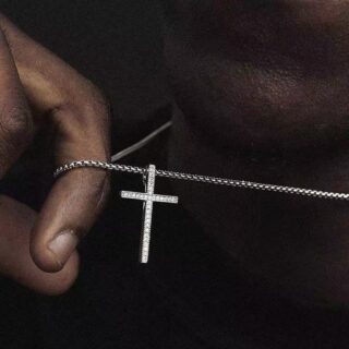 Necklace Cross Pendant Chain – Silver & Gold, 60cm