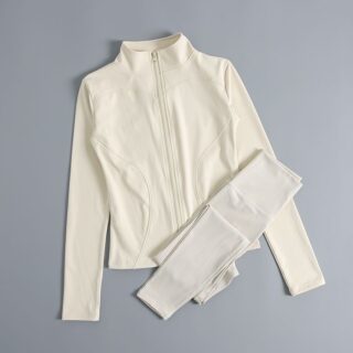 Women’s Zip-Up Activewear Set – Jacket & Leggings
