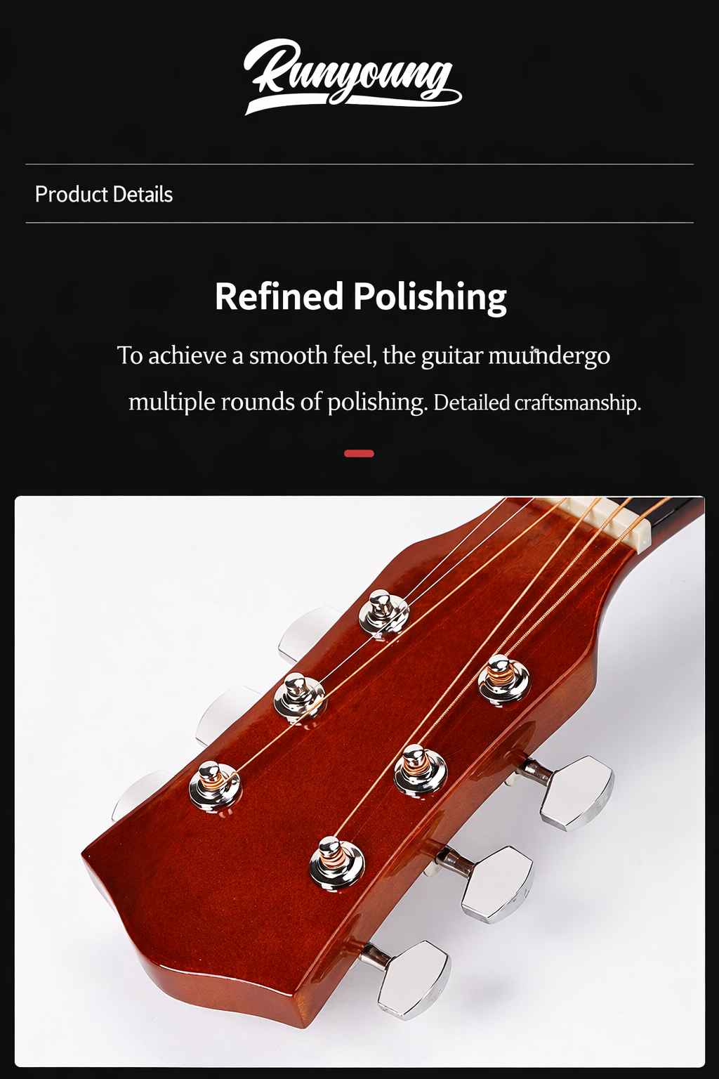 Runyoung ET-306 36″ Acoustic Guitar – Beginner-Friendly for Kids & Adults music instrument. - Image 12