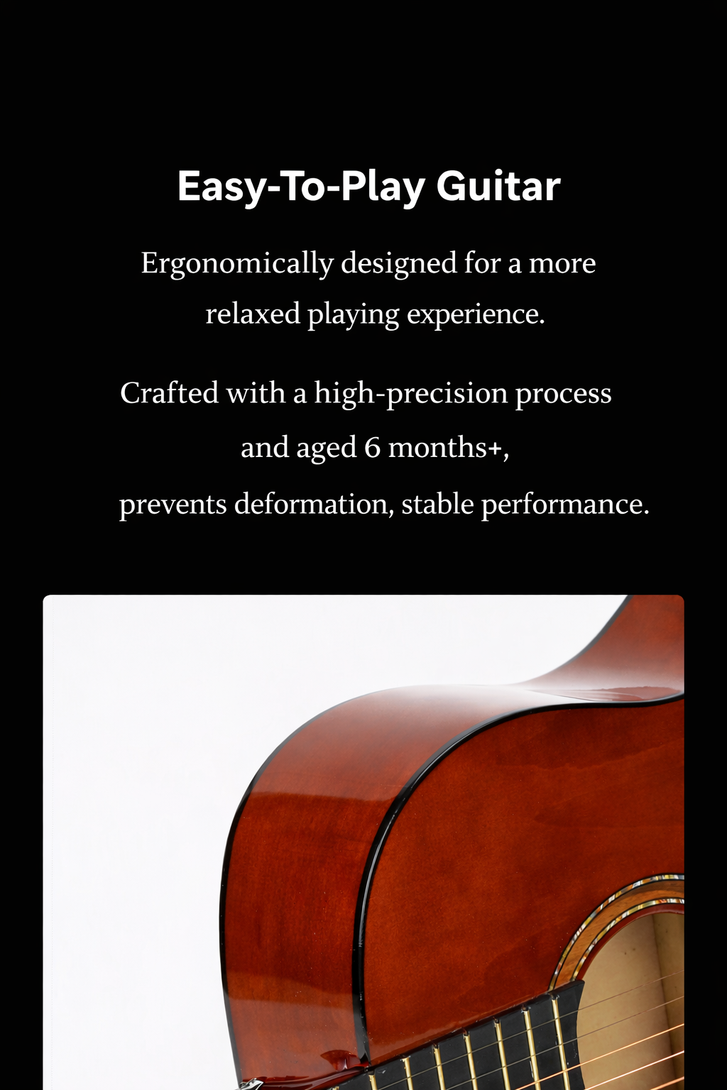 Runyoung ET-306 36″ Acoustic Guitar – Beginner-Friendly for Kids & Adults music instrument. - Image 13