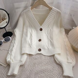 Women’s Cropped Cable Knit Cardigan