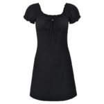 Womens Clothes Off-Shoulder Puff Sleeve Bodycon Mini Dress