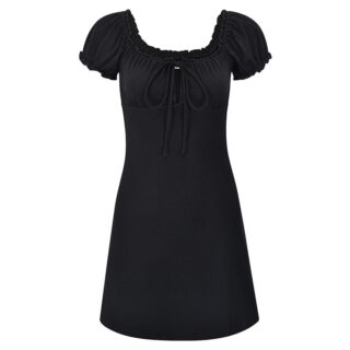 Womens Clothes Off-Shoulder Puff Sleeve Bodycon Mini Dress