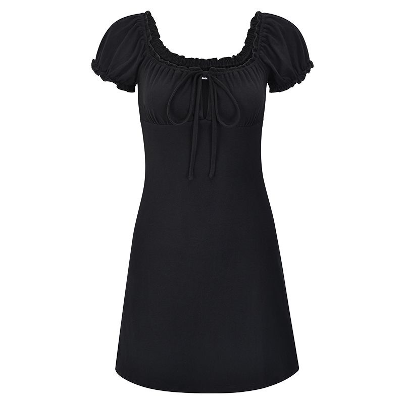 Womens Clothes Off-Shoulder Puff Sleeve Bodycon Mini Dress