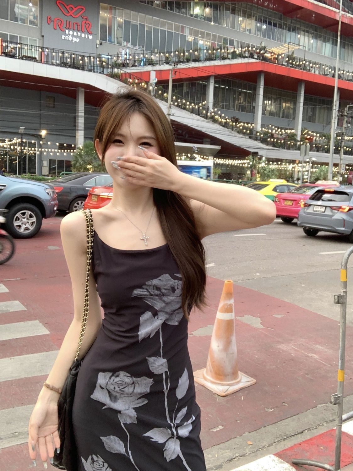 Womens Plus Floral Mesh Slip Maxi Dress Clothes - Image 6