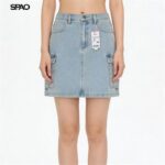 Women's Clothes High-Waist Denim Cargo Mini Skirt