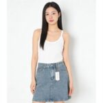 Womens Denim Clothes Classic Blue Mini Skirt