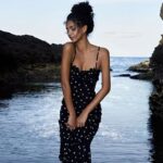 Womens Polka Dot Lace Maxi Dress Clothes Spaghetti Strap Slim Fit Elegant Long Gown