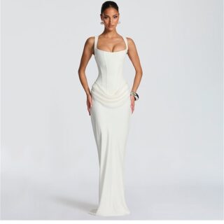 Womens Sculpted Corset Maxi Dress Clothes