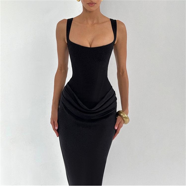 Womens Sculpted Corset Maxi Dress Clothes - Image 8