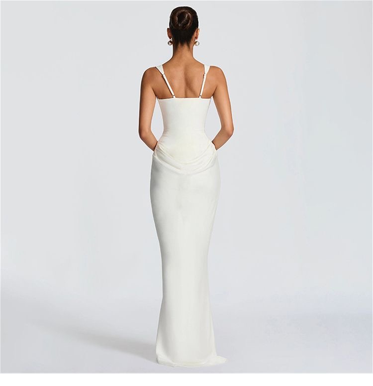 Womens Sculpted Corset Maxi Dress Clothes - Image 5