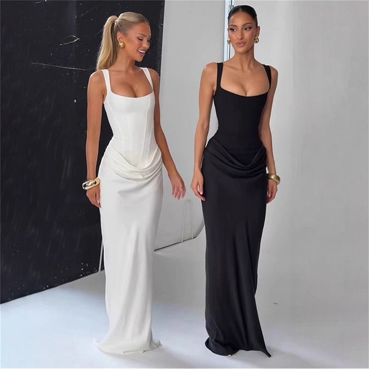 Womens Sculpted Corset Maxi Dress Clothes - Image 10