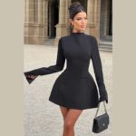 Womens Structured Open Back Mini Dress Clothes