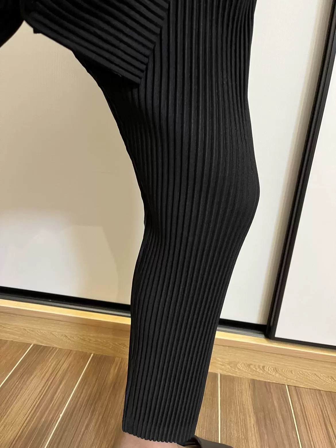 Mens Ribbed Pleated Elastic Waist Clothes Pants - Image 8