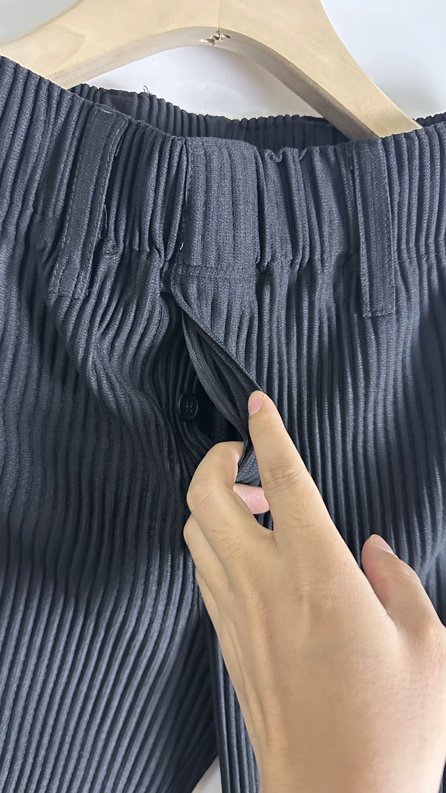 Mens Ribbed Pleated Elastic Waist Clothes Pants - Image 4