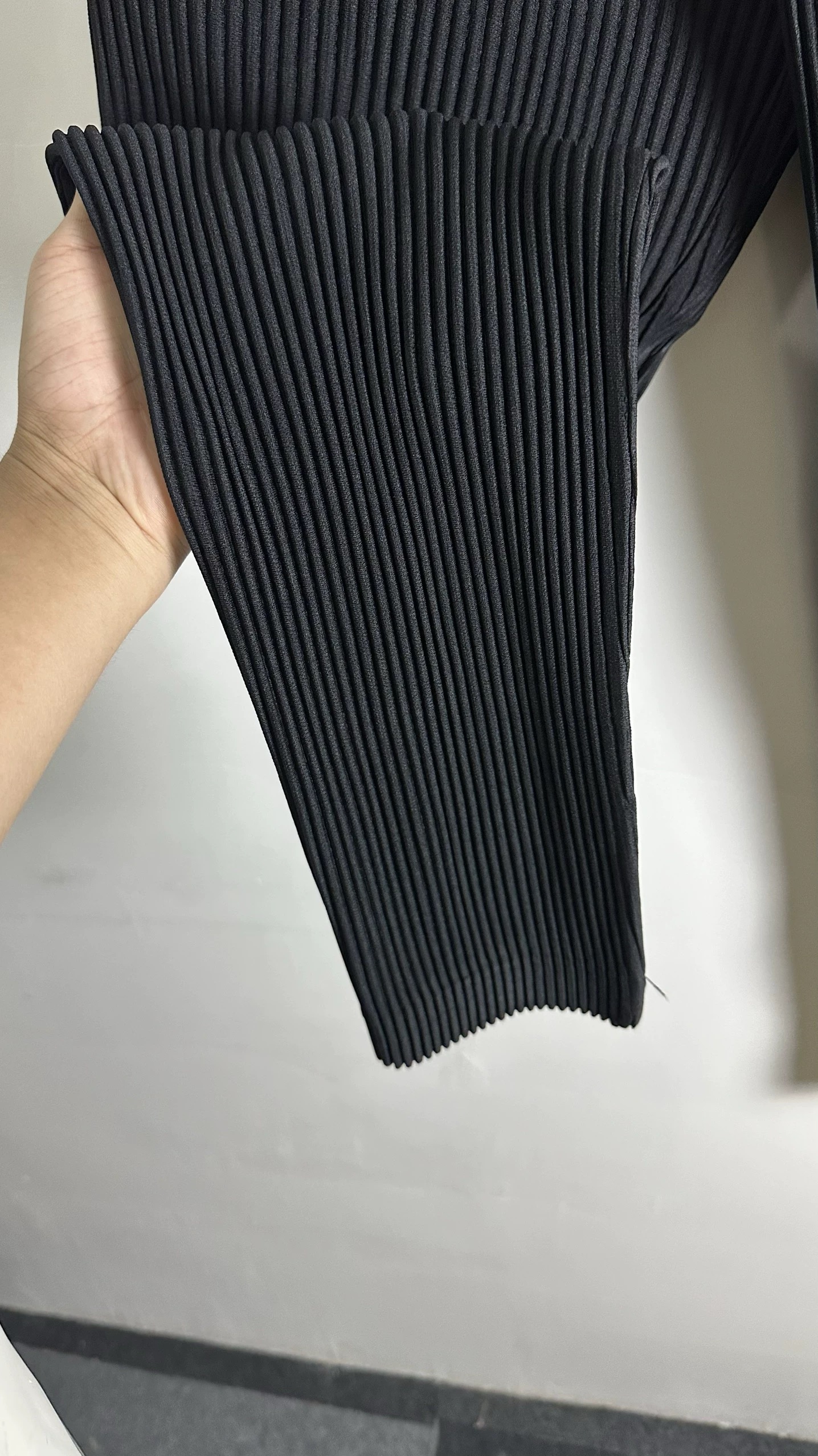 Mens Ribbed Pleated Elastic Waist Clothes Pants - Image 3