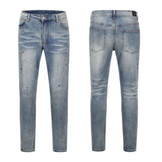 Mens Light Blue Washed Slim Fit Denim Jeans Clothes