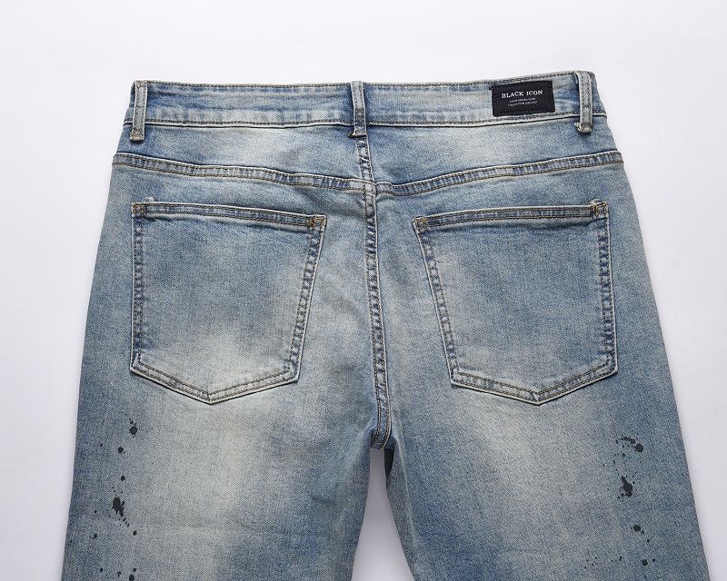 Mens Light Blue Washed Slim Fit Denim Jeans Clothes - Image 6