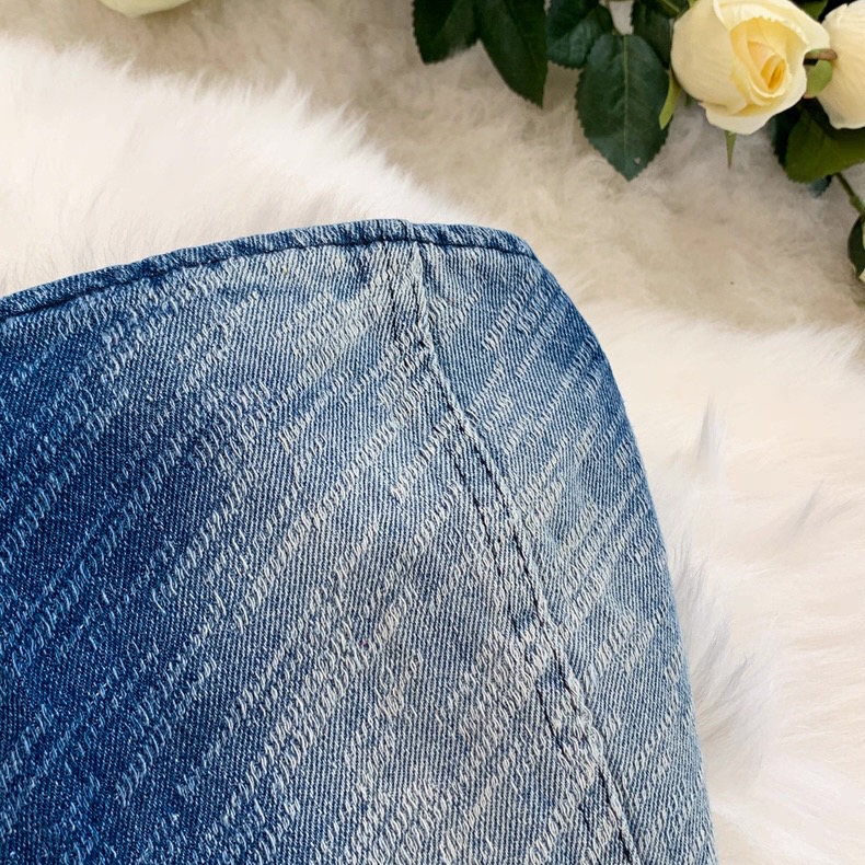 Women’s Ombre Denim Strapless Top and Flared Jeans Set Clothes ! - Image 5