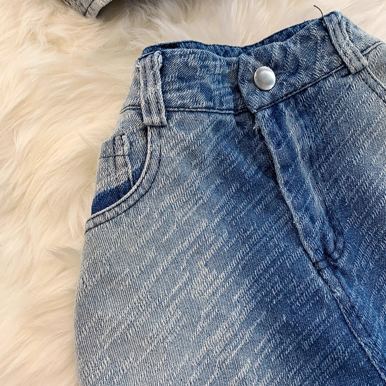 Women’s Ombre Denim Strapless Top and Flared Jeans Set Clothes ! - Image 7