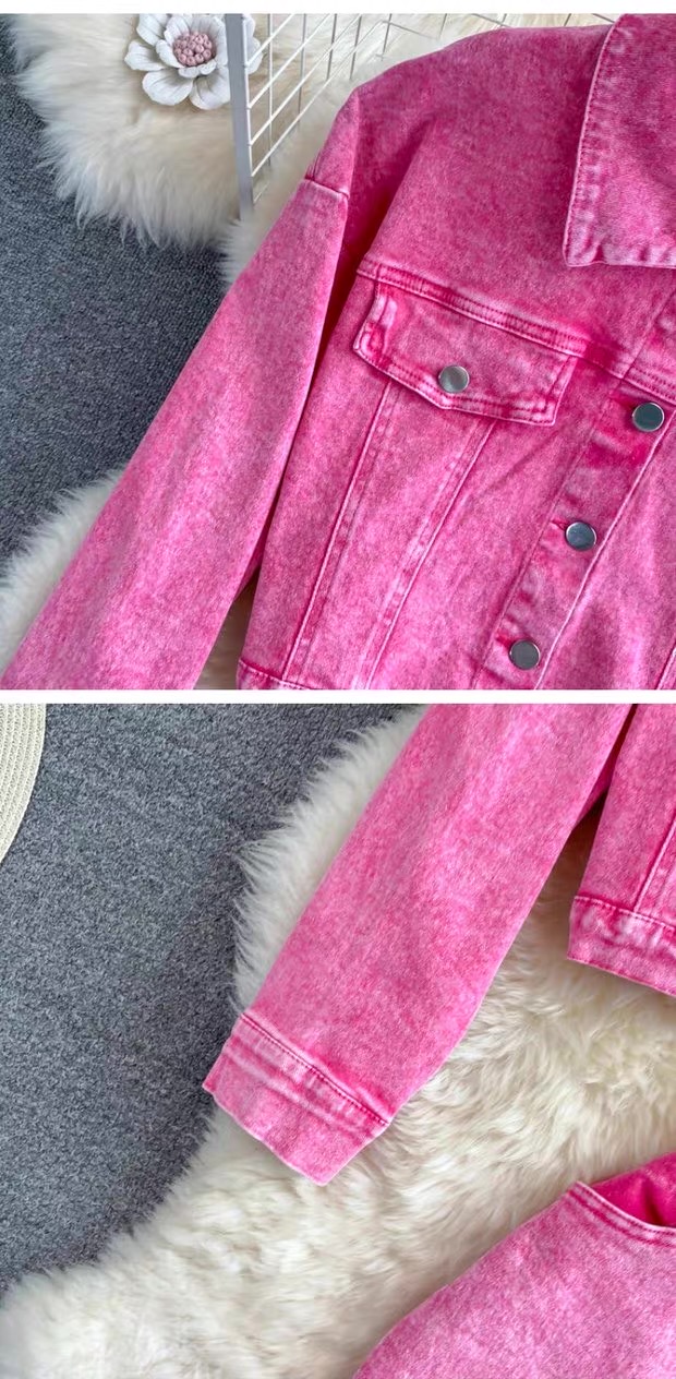 Women’s Denim Jacket and Midi Skirt Set Clothes ! - Image 9