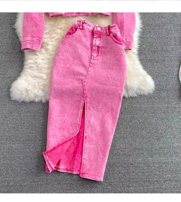 Women’s Denim Jacket and Midi Skirt Set Clothes ! - Image 12