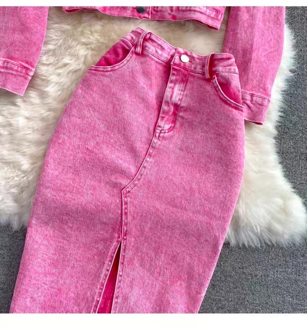 Women’s Denim Jacket and Midi Skirt Set Clothes ! - Image 13