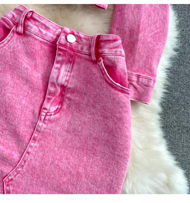 Women’s Denim Jacket and Midi Skirt Set Clothes ! - Image 16
