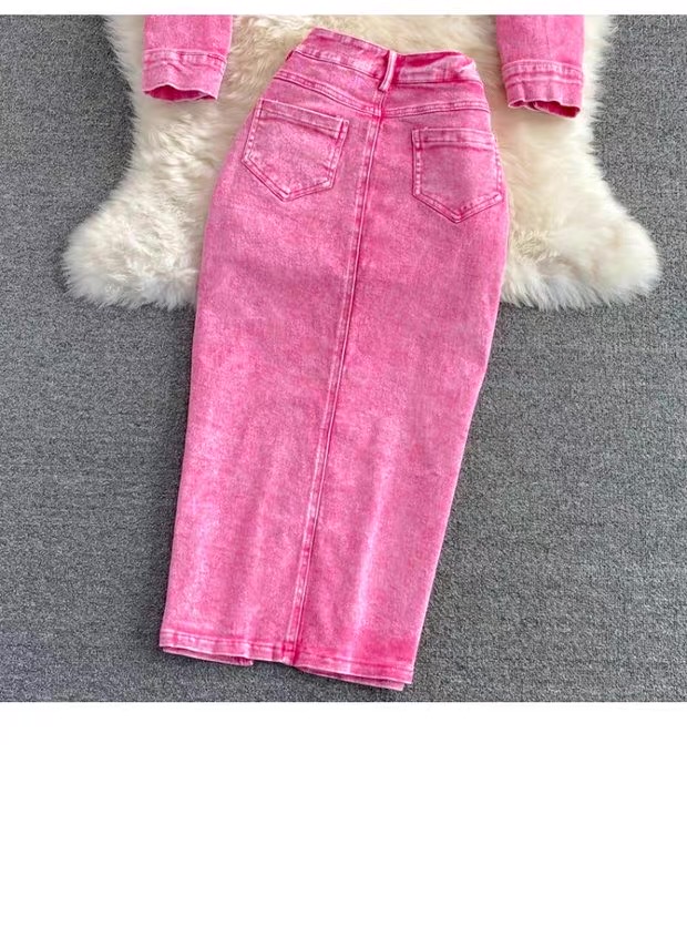 Women’s Denim Jacket and Midi Skirt Set Clothes ! - Image 21