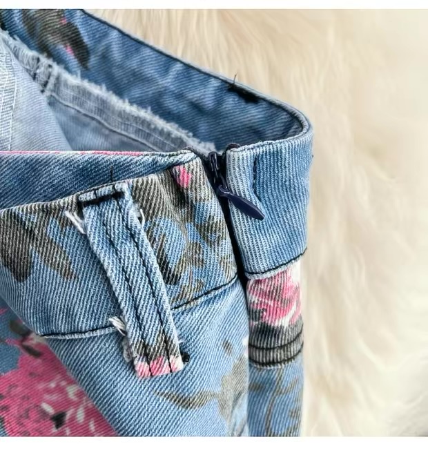 Women’s Floral Denim Crop Top and Midi Skirt Set Clothes ! - Image 12