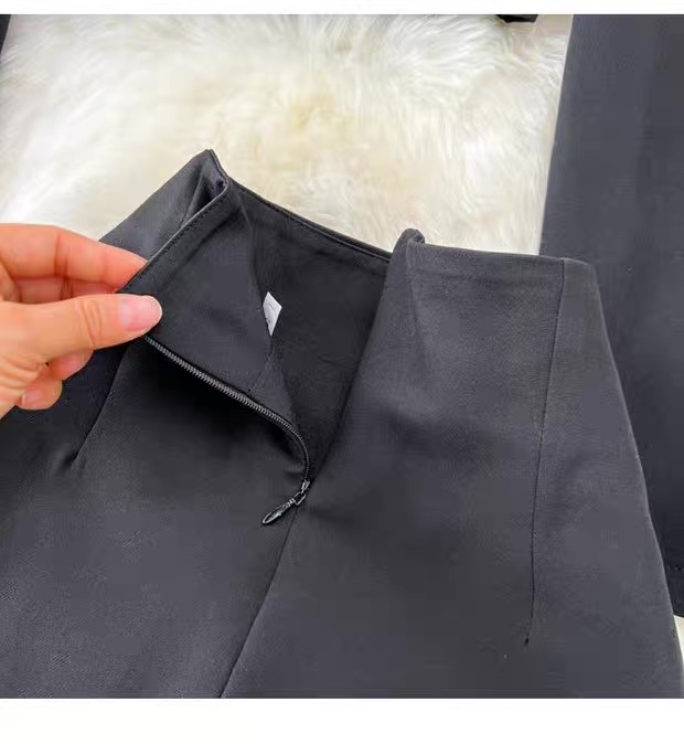 Women’s Black Cropped Blazer and Midi Skirt Set Clothes ! - Image 3