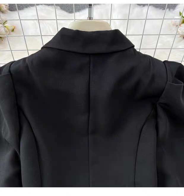 Women’s Black Cropped Blazer and Midi Skirt Set Clothes ! - Image 4