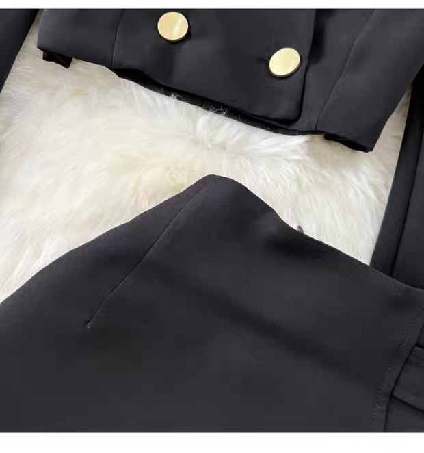 Women’s Black Cropped Blazer and Midi Skirt Set Clothes ! - Image 21