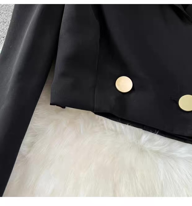 Women’s Black Cropped Blazer and Midi Skirt Set Clothes ! - Image 24