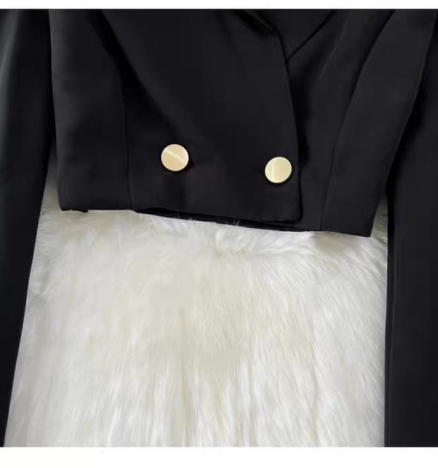 Women’s Black Cropped Blazer and Midi Skirt Set Clothes ! - Image 28